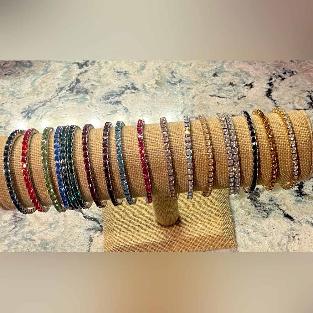 Sets of 3 Touchstone Crystal by Swarovski Birthstone Bracelets